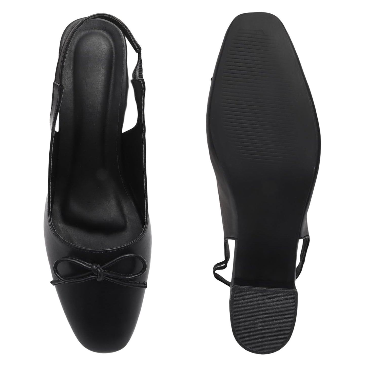 Carrito Women Sandals, Square Toe, Comfortable Block Mule Heels Sandals for Long Walk Casual Sandals. (Black, UK Footwear Size System, Adult, Women, Numeric, Medium, 6)