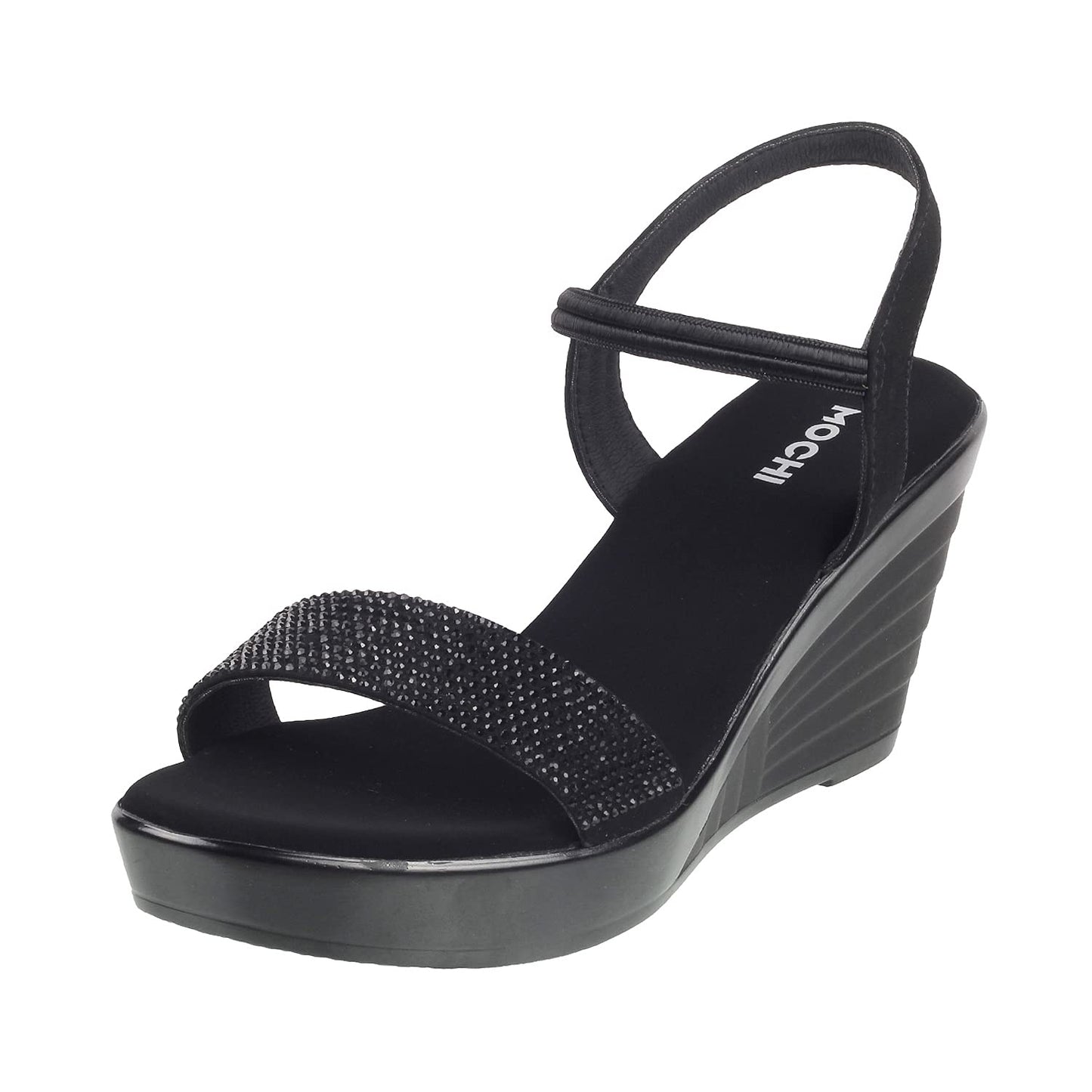 Mochi Womens Synthetic Black Sandals (Size (6 UK (39 EU))