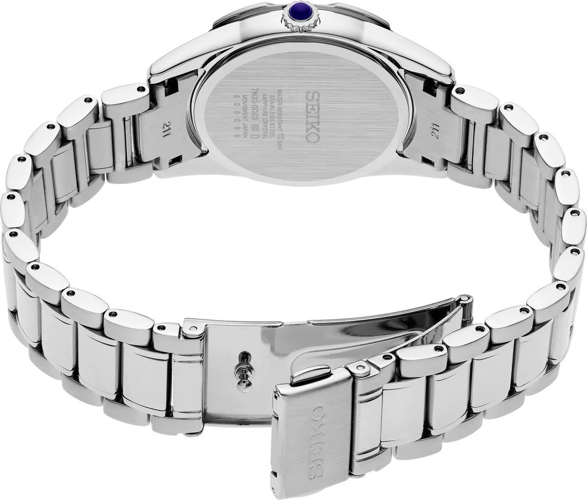 Seiko Stainless Steel Analogue White Dial Women Watch-Skk727P1, Bandcolor-Silver