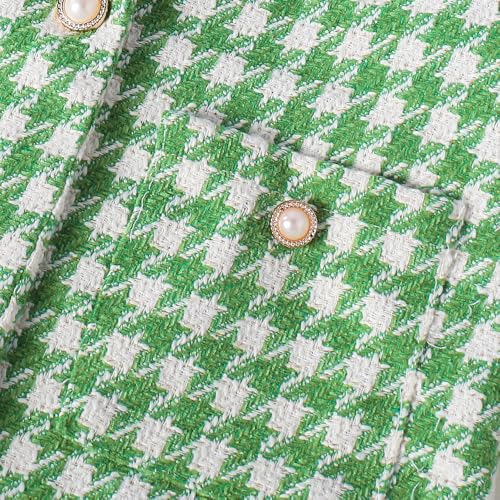 Hoscotch Girls Houndstooth Green Full Sleeves Skirt Set For Ages (3-4 Years)