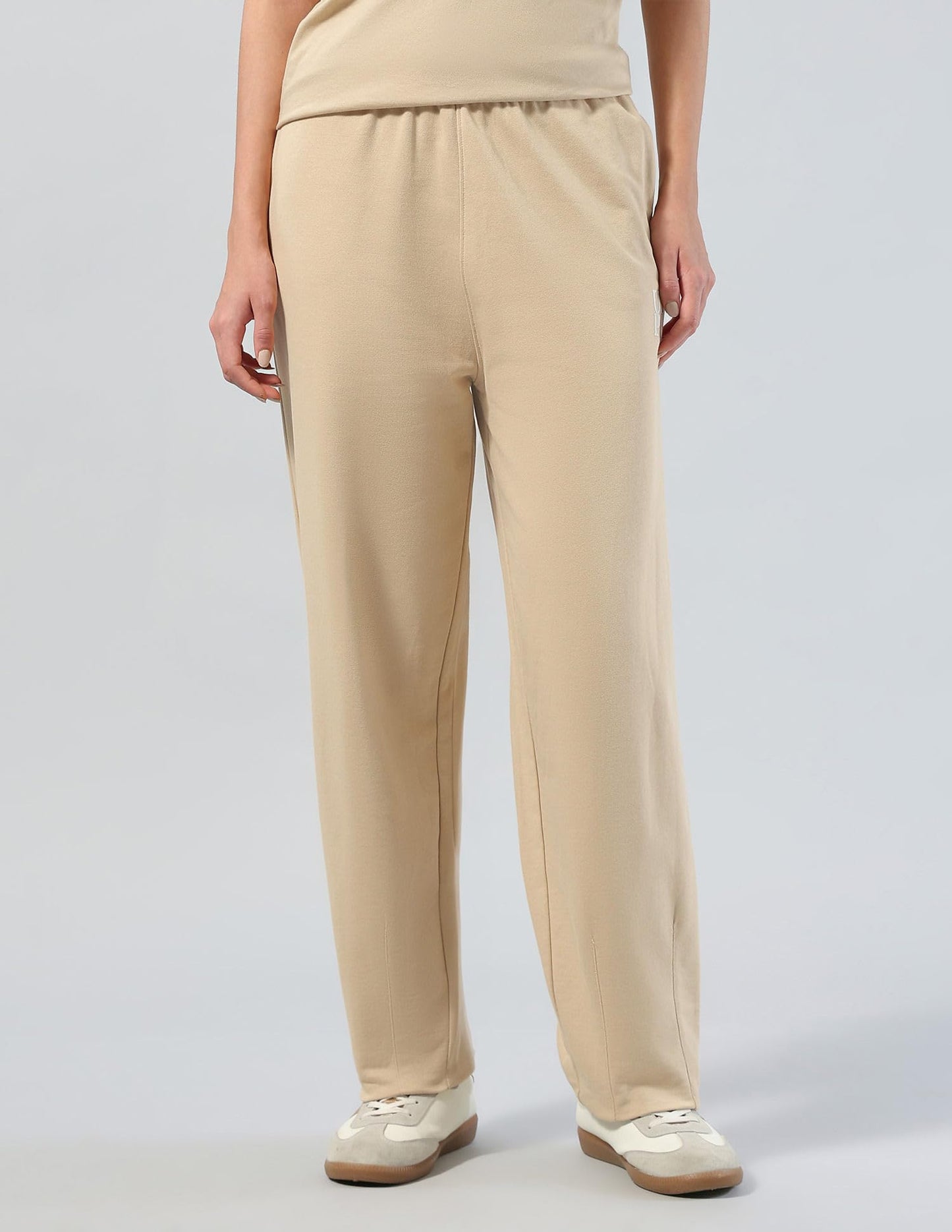 U.S. Polo ASSN. Mid Rise Barrel Fit Lounge Trousers (UWAW25TRO163_Beige_30)