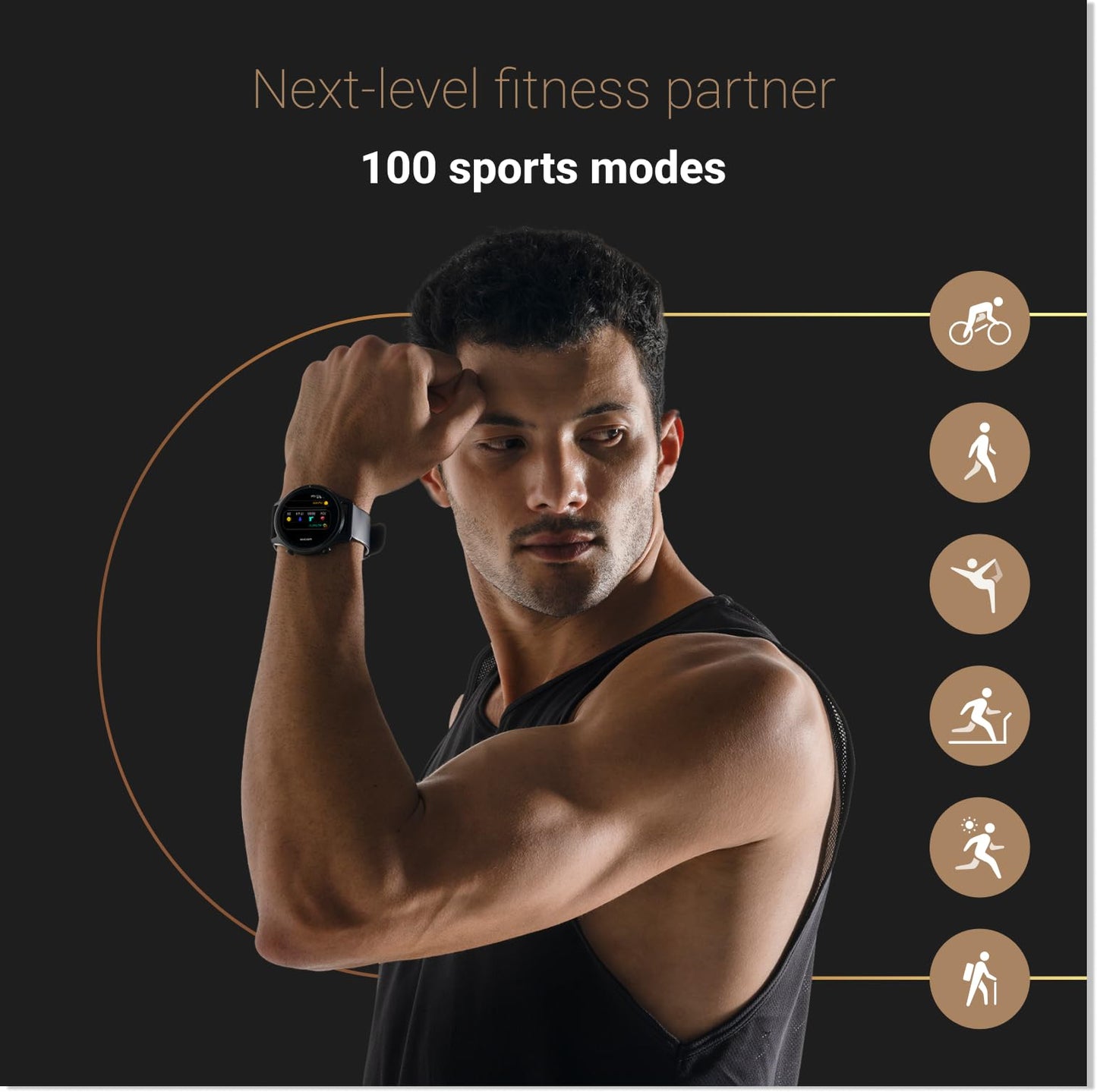 Noise Evolve 3 1.43" AMOLED Always on Display, BT Calling, Round Dial, Metallic Design Smart Watch for Man & Woman, Smart Gesture Control, 100 Sports Modes (Vinatge Brown)