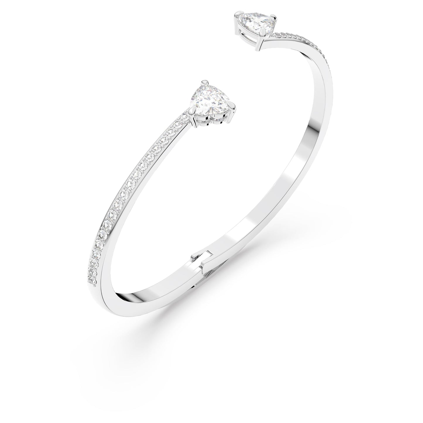 Swarovski Mesmera bangle, Heart, White, Rhodium plated