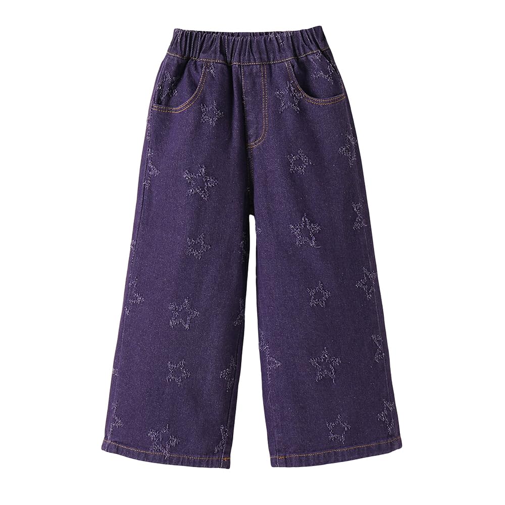 Hopscotch Girls Blue Starry Wide-Leg Jeans for Ages (3-4 Years)