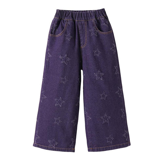 Hopscotch Girls Blue Starry Wide-Leg Jeans for Ages (3-4 Years)
