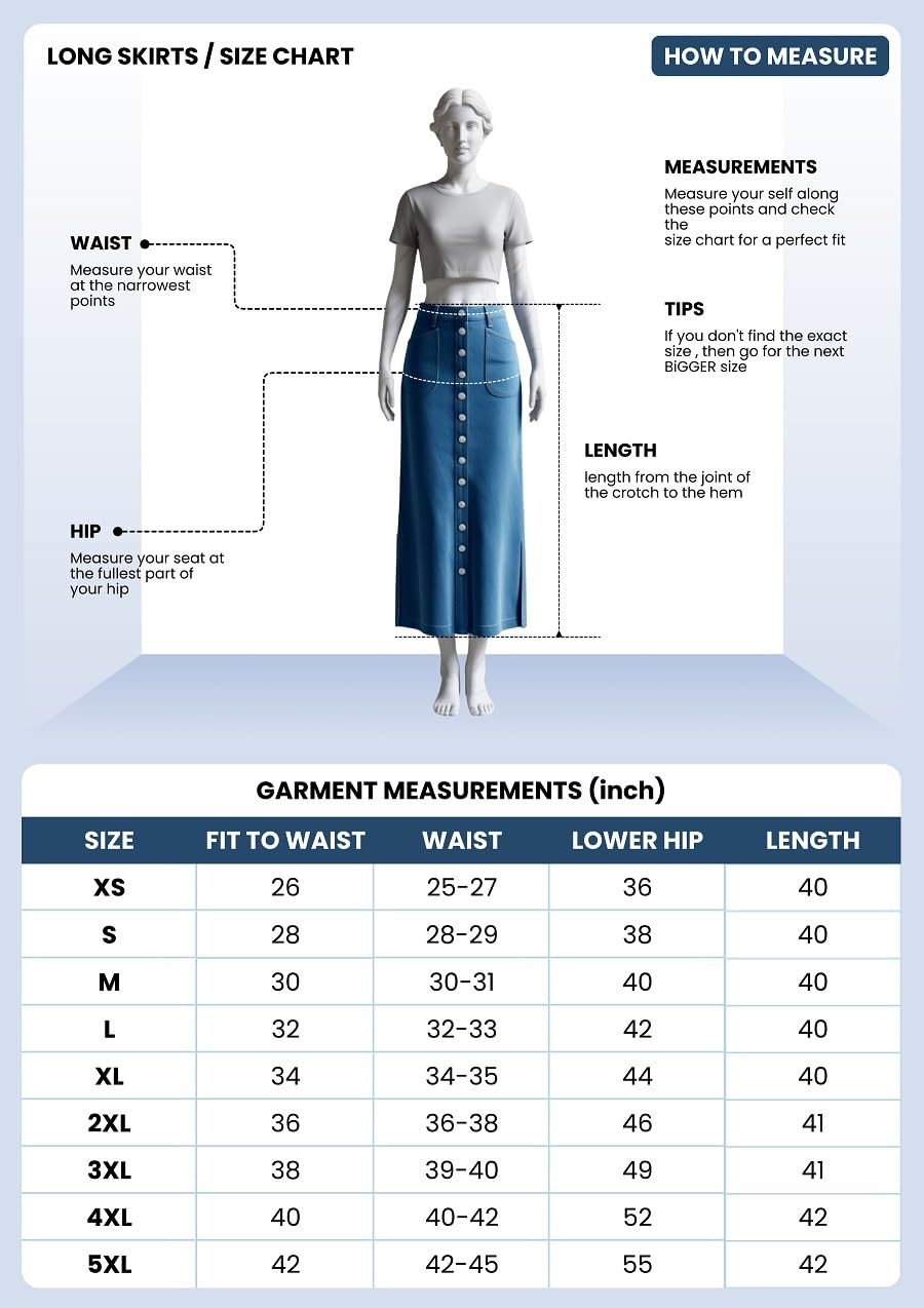GRECIILOOKS Women's High Waist White Denim Skirt with Front Slit – Long Maxi Jean Skirt Casual Fashion – Stylish Denim Skirts for Women