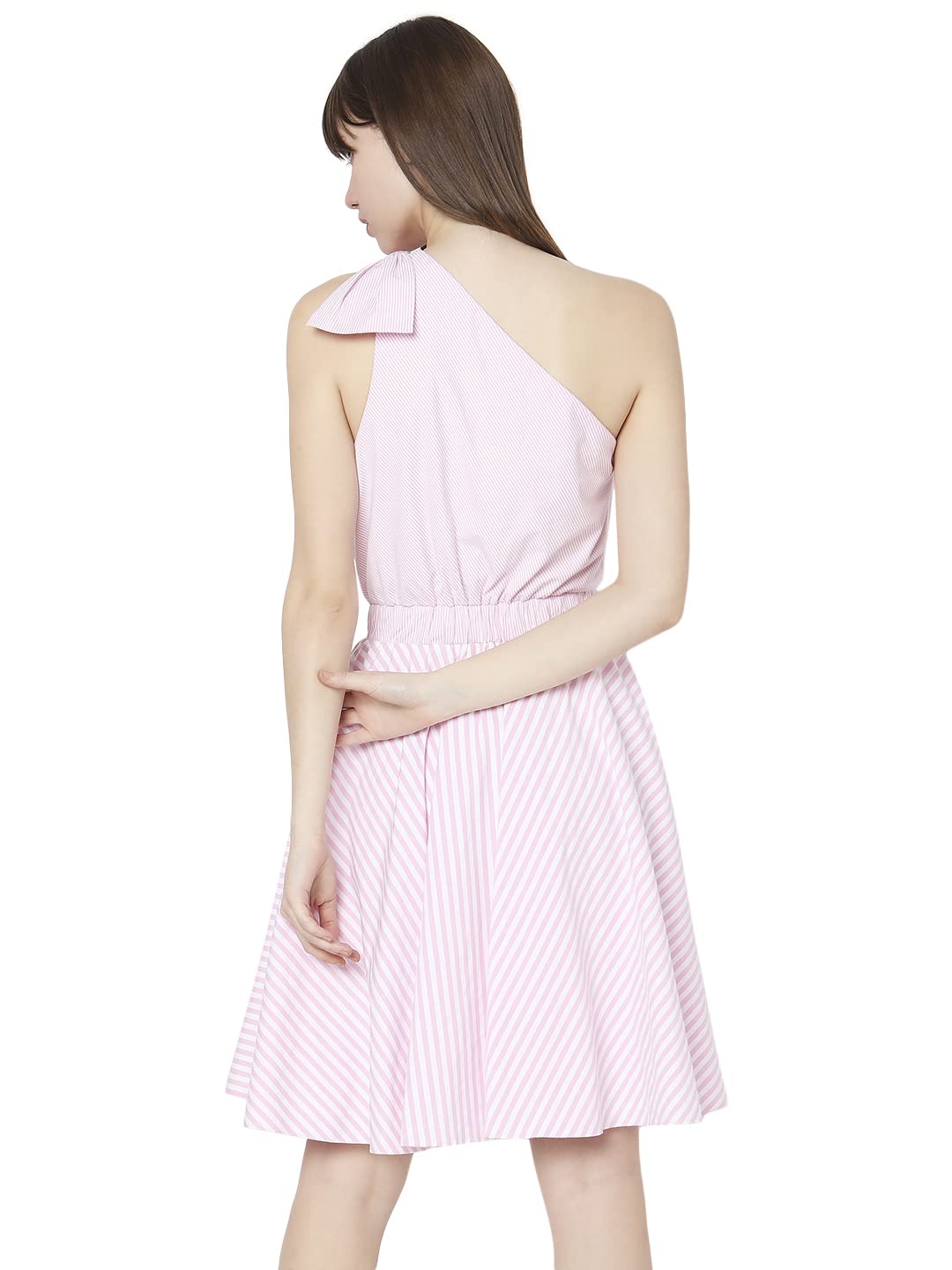 Vero Moda Women's Polycotton A-Line Knee-Length Dress (10296146-Cherry Blossom_Cherry M)