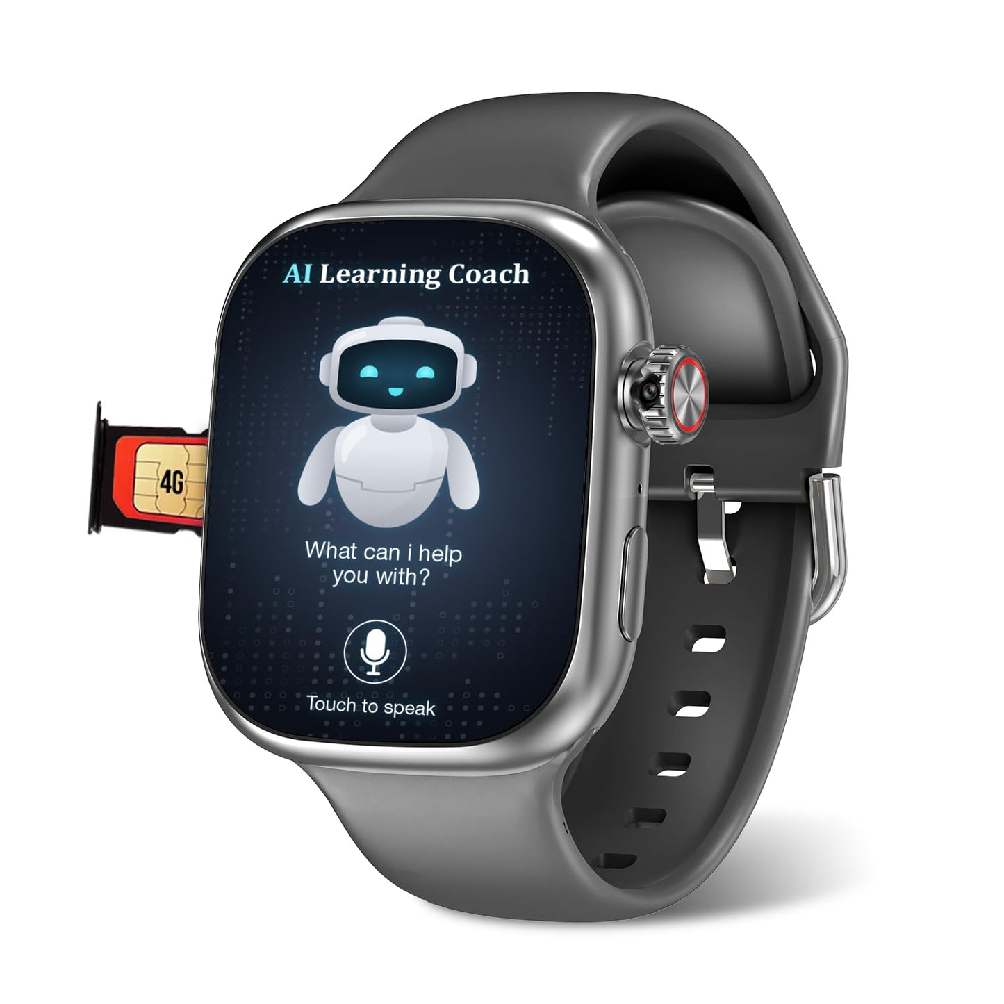 sekyo 'Neo Fit' 4G Kids Smartwatch with AI Learning Coach | Whatsapp, Video Call, GPS Tracker, Health & Activity Tracker, Habit Coach| Edu-Games, Step Count, Camera, Sim Card Parental App, Boys/Girls