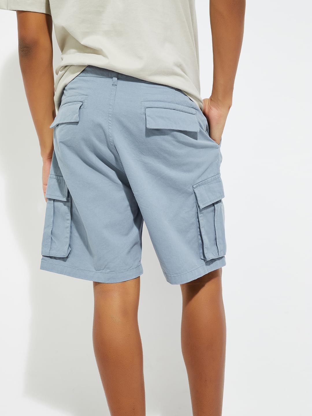 Max URB_N Men Solid Cargo Shorts (Blue_34)