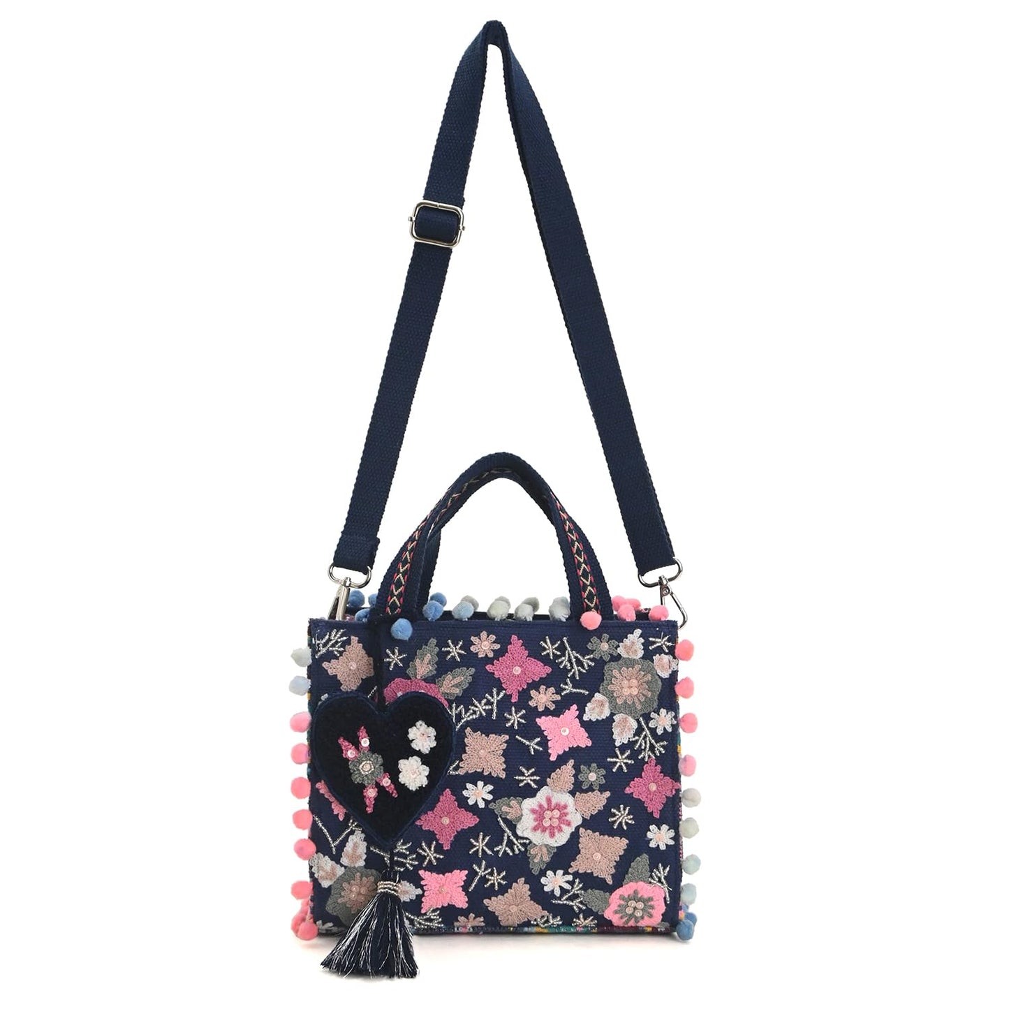 Boho Girl Whimsical Multicolor Jacquard Mini Blush Tote with Adjustable Strap | Wedding Gifts | Handbag For Girls | Birthday Gifts