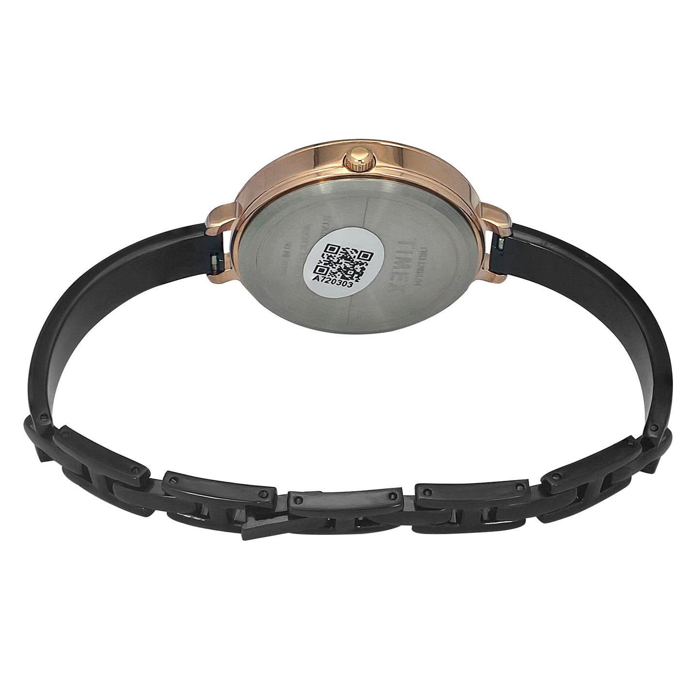 TIMEX Unisex Brass Analog Black Dial Watch-Twel12818, Band Color-Black