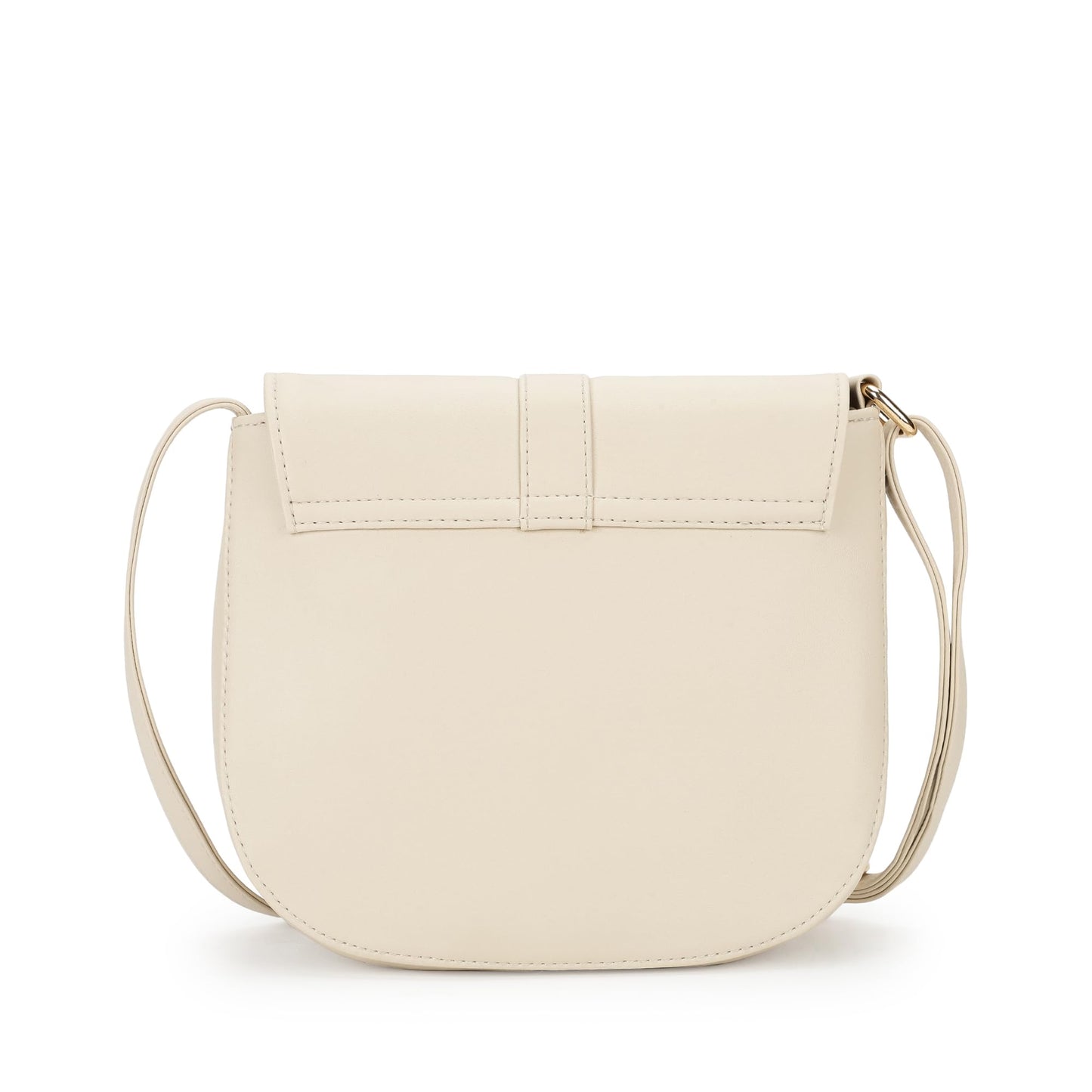 Fastrack Women's Adjustable Sling Bag with Flap and Magnetic Button Closure | Inner Zip and Slip Pockets | Stylish Everyday Sling | Trendy Women's Handbags, Off White