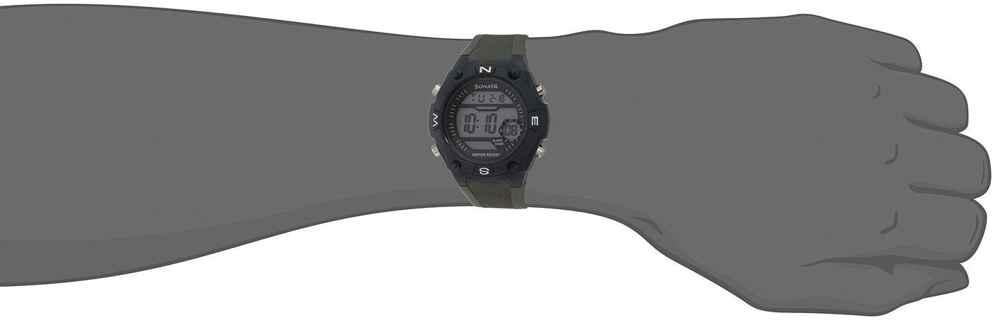SF Digital Dial Grey Plastic Strap Watch for Men - NT77033PP01