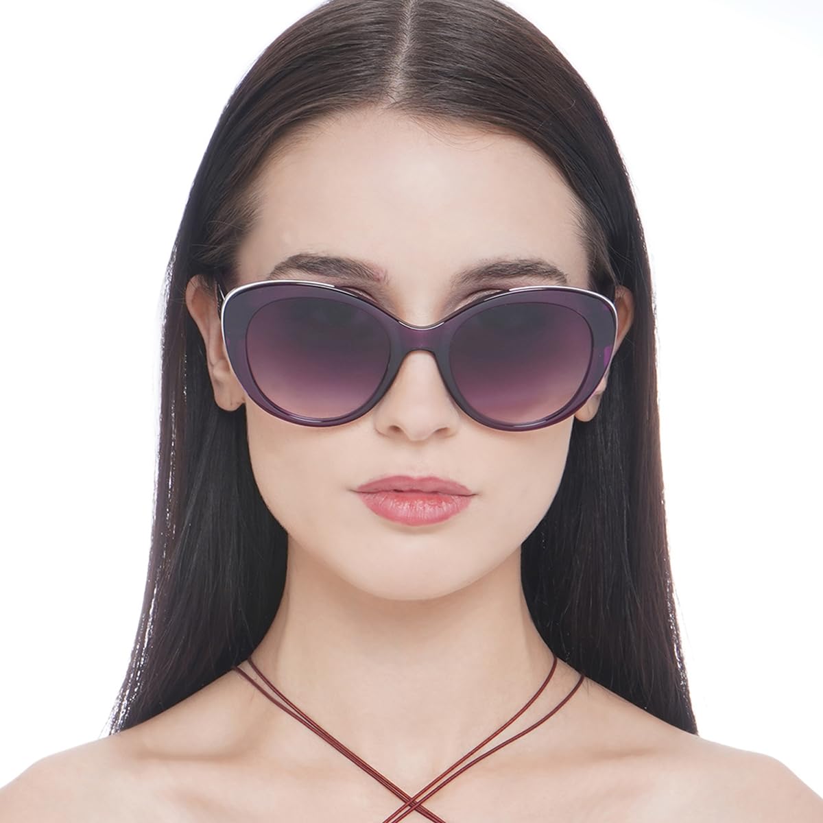 Carlton London Purple Toned UV Protected Cateye Sunglasses For Women