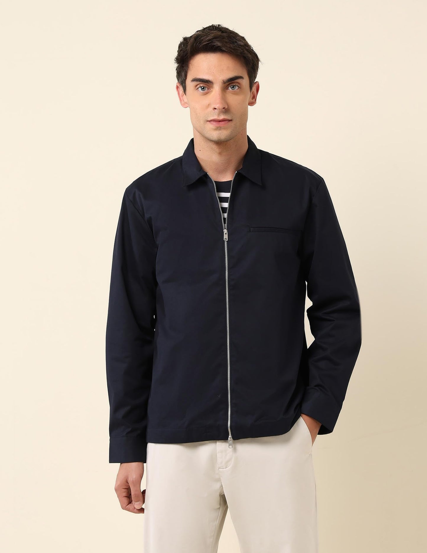 U.S.Polo Association Men's Spread Collar Regular Fit Shacket