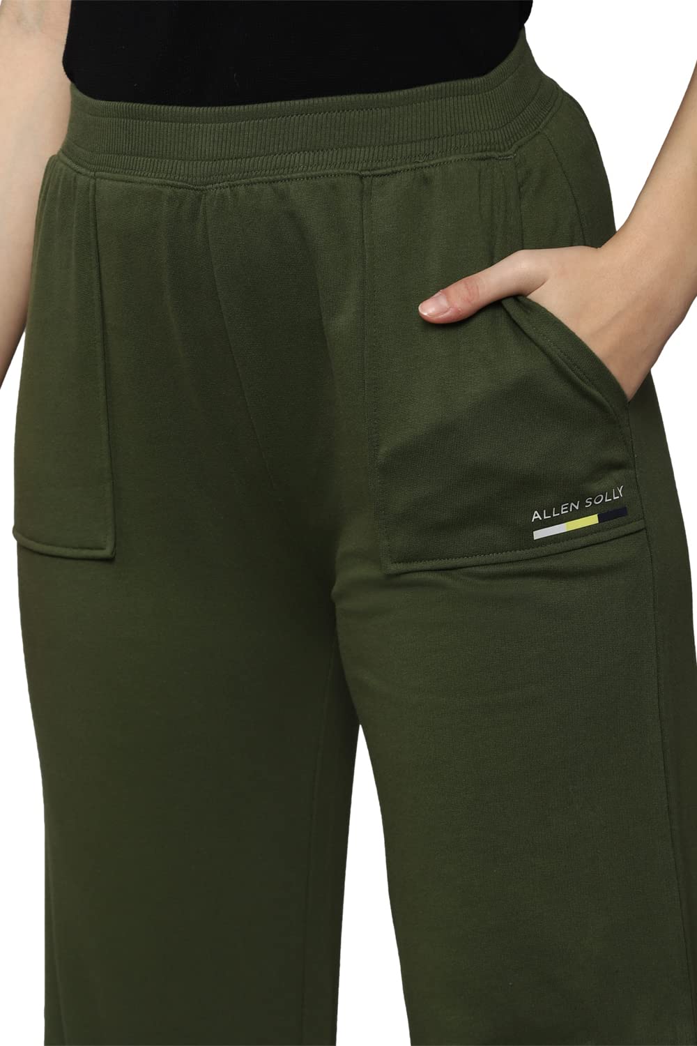 Allen Solly Women's Regular Casual Pants (Green)