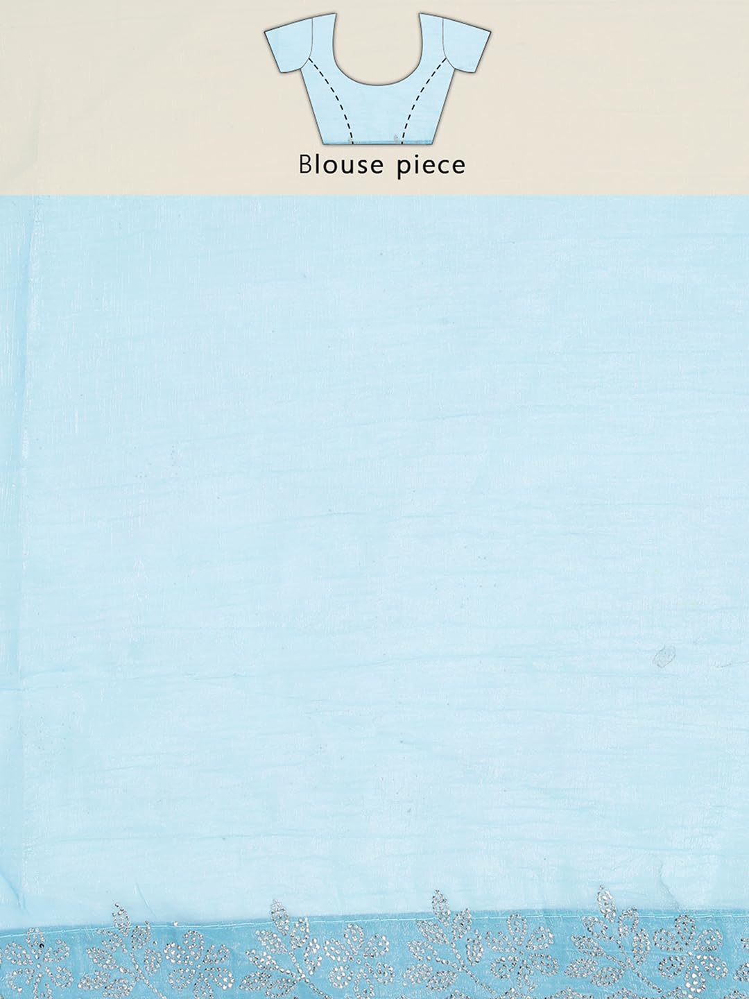 Kalyan Silks Baby Blue Color Organza Saree With Mini Stone Works On Body