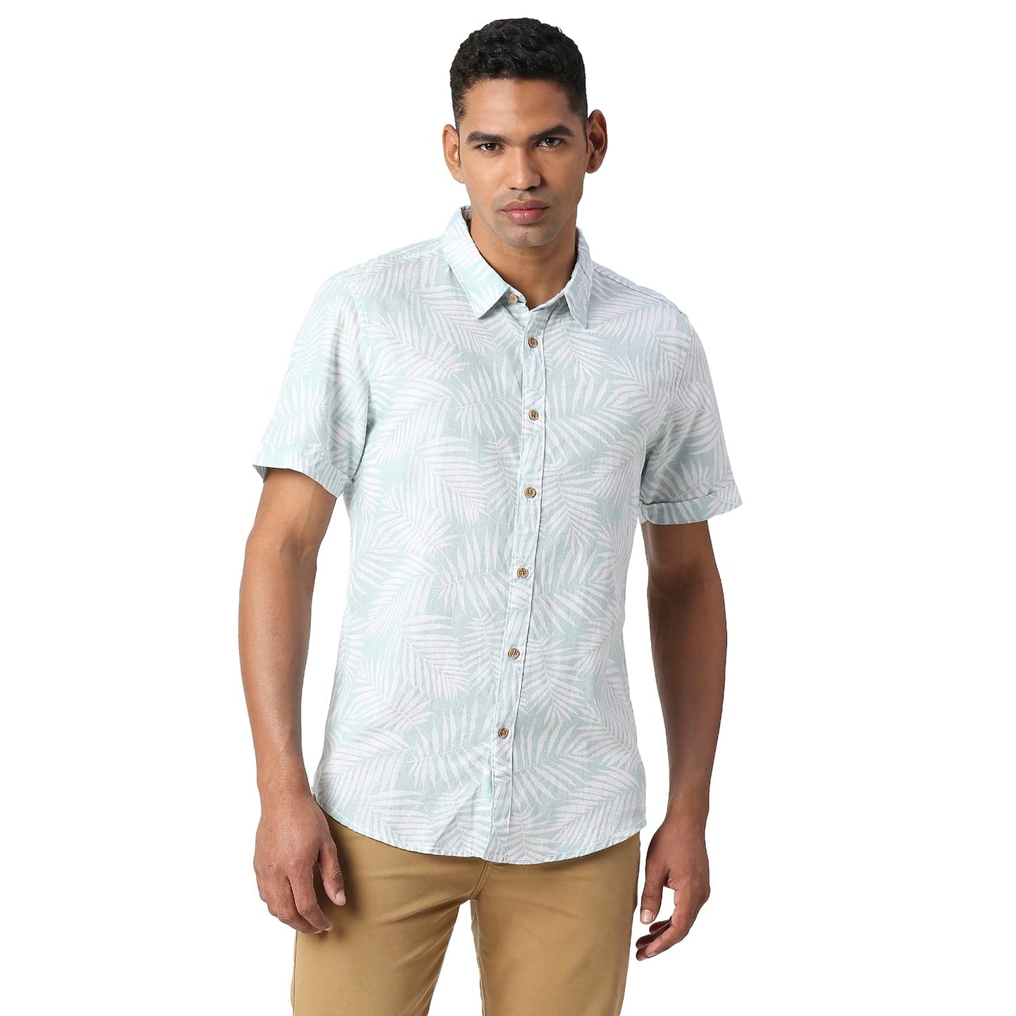 Pepe Jeans Men's Regular Fit Shirt (PM308159508L_Aqua