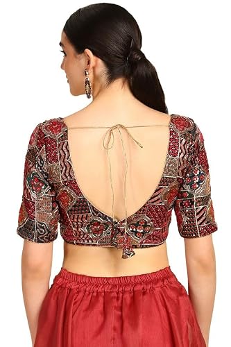 Soch Womens Black Sequinned Embellished Georgette Padded Blouse