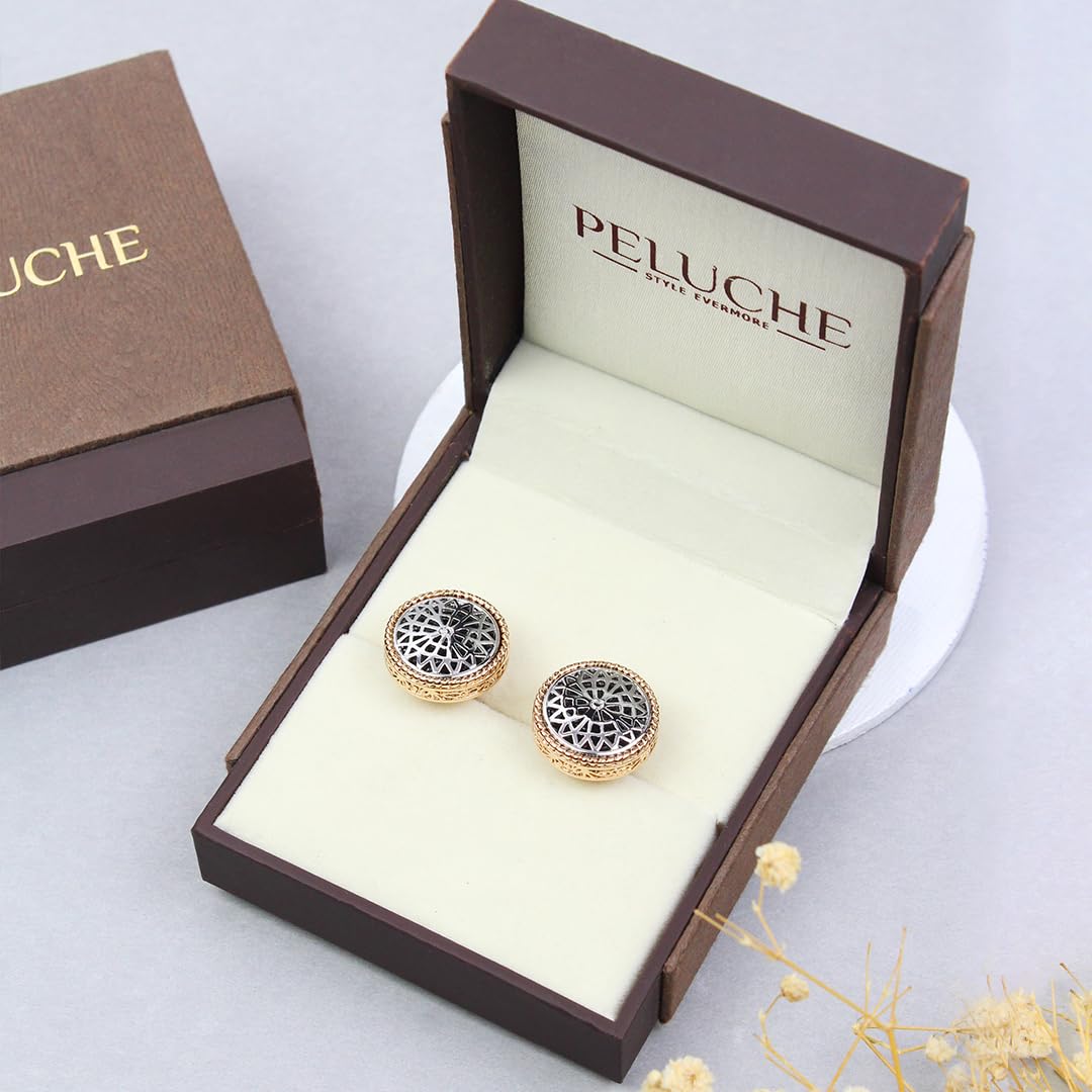 Peluche Laser cut Tribal art Cufflinks for Men