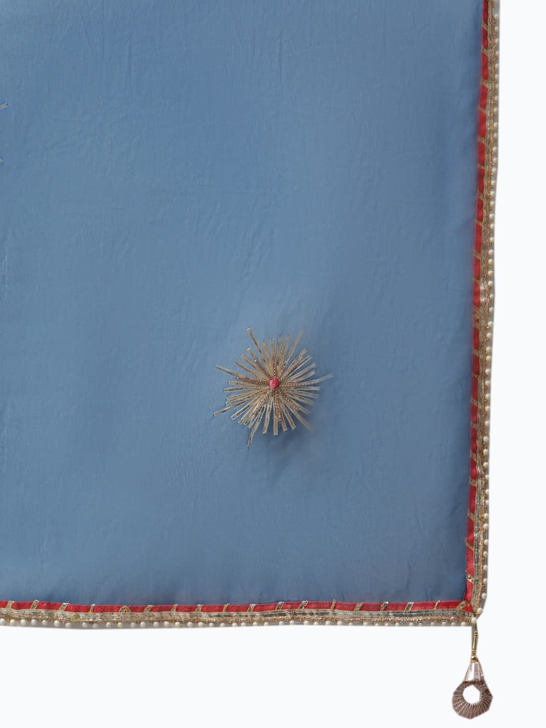 Divena Blue Solid Chenderi Kurta Skirt Set with Dupatta-DK0739-5XL