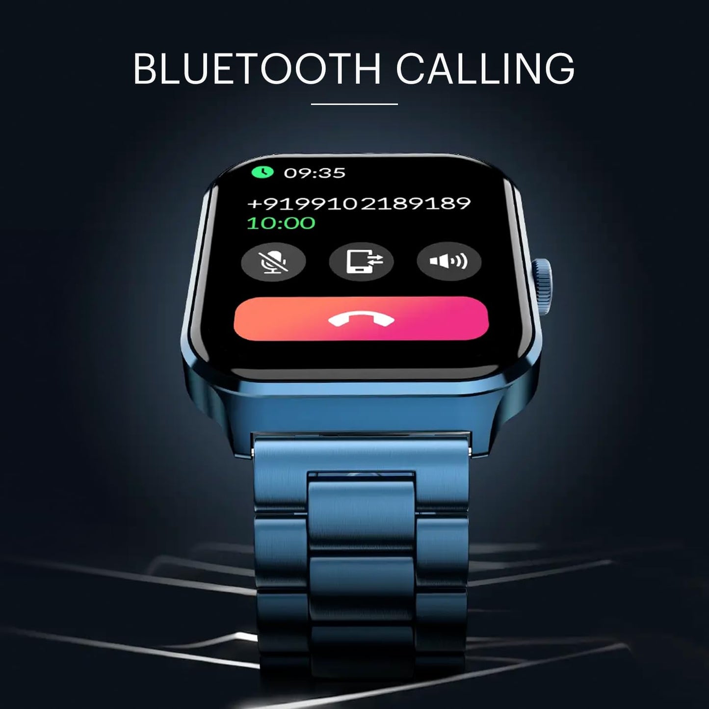 Noise Canvas Smart Watch with 1.96" Vivid Display, Functional Crown, BT Calling, 150+ Watch Faces, AI Voice Assistant, Health Suiteᵀᴹ, 100+ Sports Modes, IP67, Upto 7 Days Battery (Elite Blue)