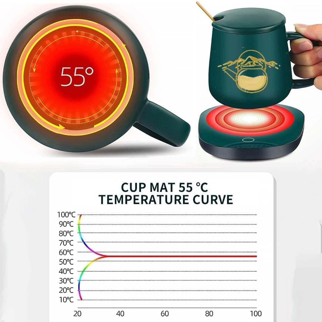 Rugmi Coffee Mug Warmer with Auto Shut-Off – Electric Cup Heater Plate with Thermostat – Desktop Beverage Warmer for Home Office(Multicolor)