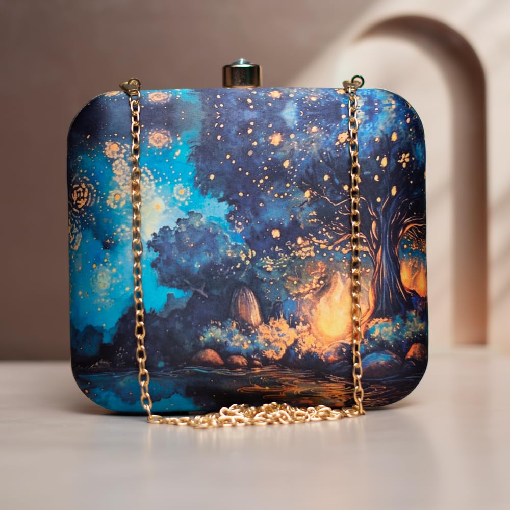 Artklim Starry Night Printed MultiColor Clutch