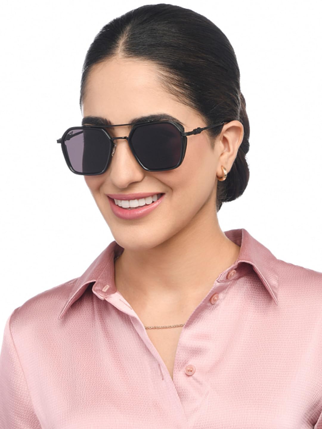 VINCENT CHASE EYEWEAR By Lenskart|Black Grey Full Rim Geometric|Fashion Essentials|Branded Latest And Stylish Sunglasses Hexagonal| 100% Uv Protected|Men & Women|Large|Vc S15801