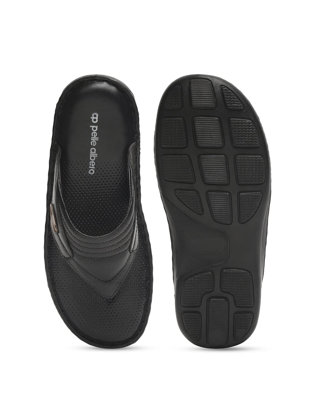 pelle albero Men Brown Leather Comfort Sandals