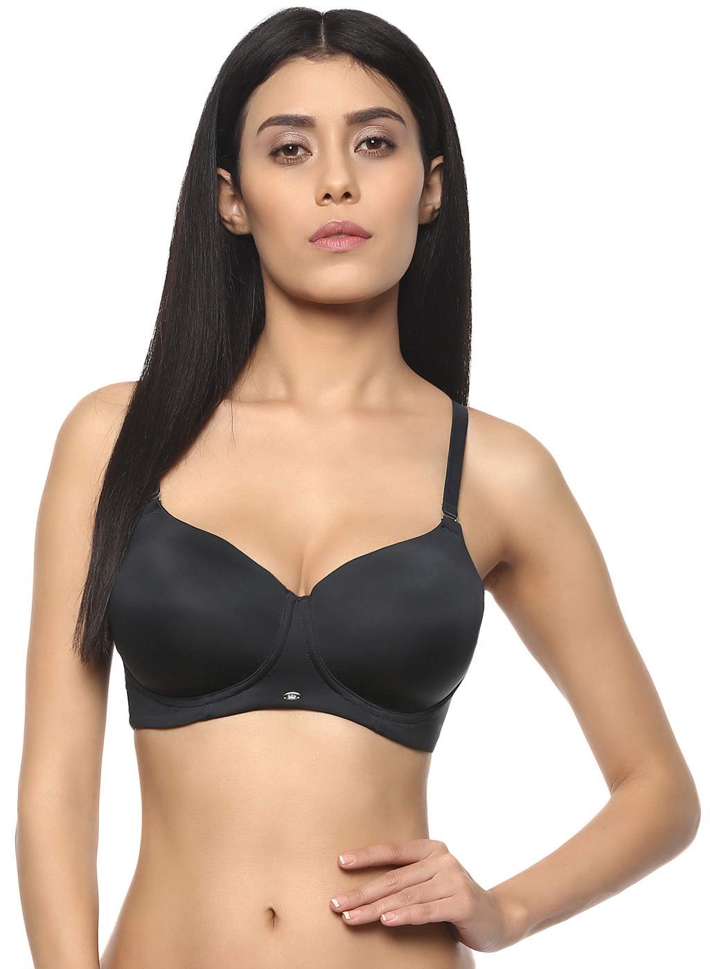 SOIE Women Full/Extreme Coverage Padded Non-Wired Bra(CB-122 BLACK 40C)