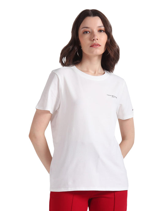 Tommy Hilfiger Womens White Color T-Shirt (0)