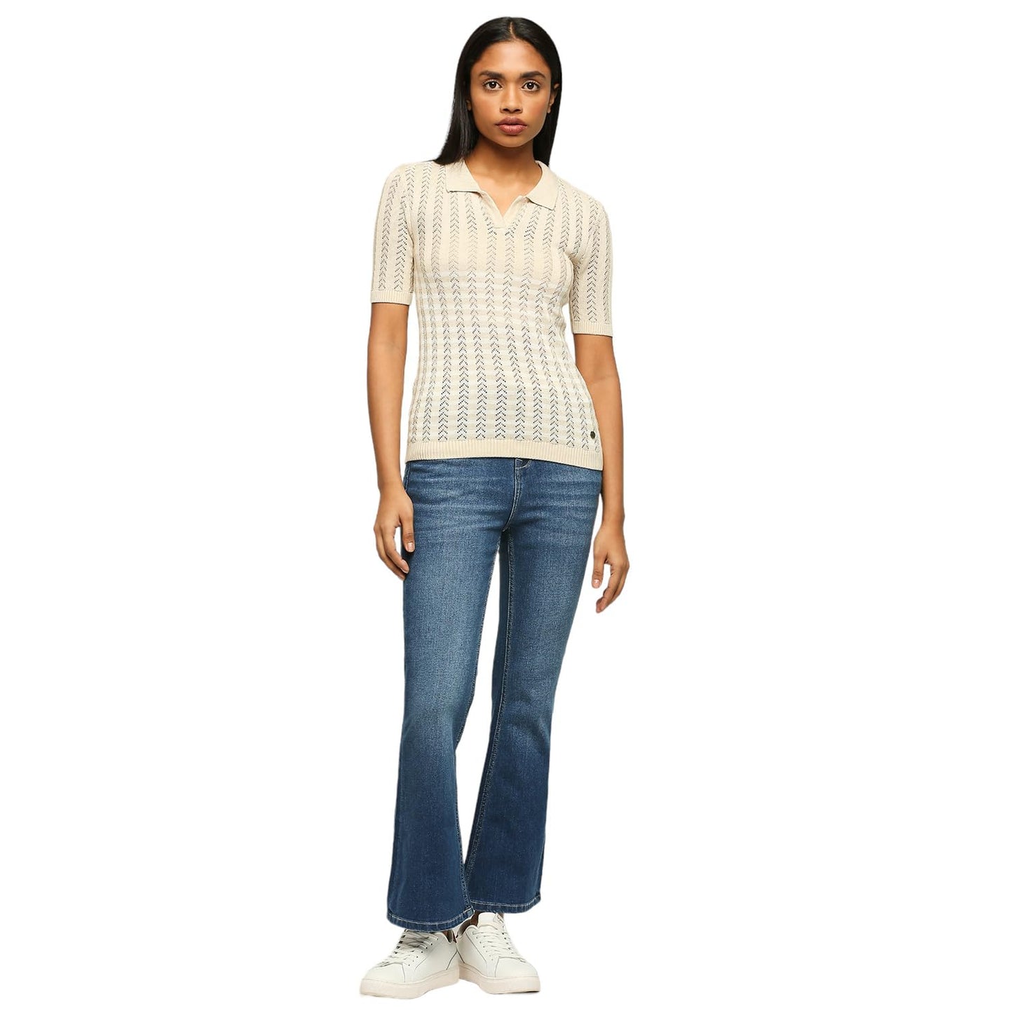 Pepe Jeans Women's Regular Fit T-Shirt (PL702111_Beige