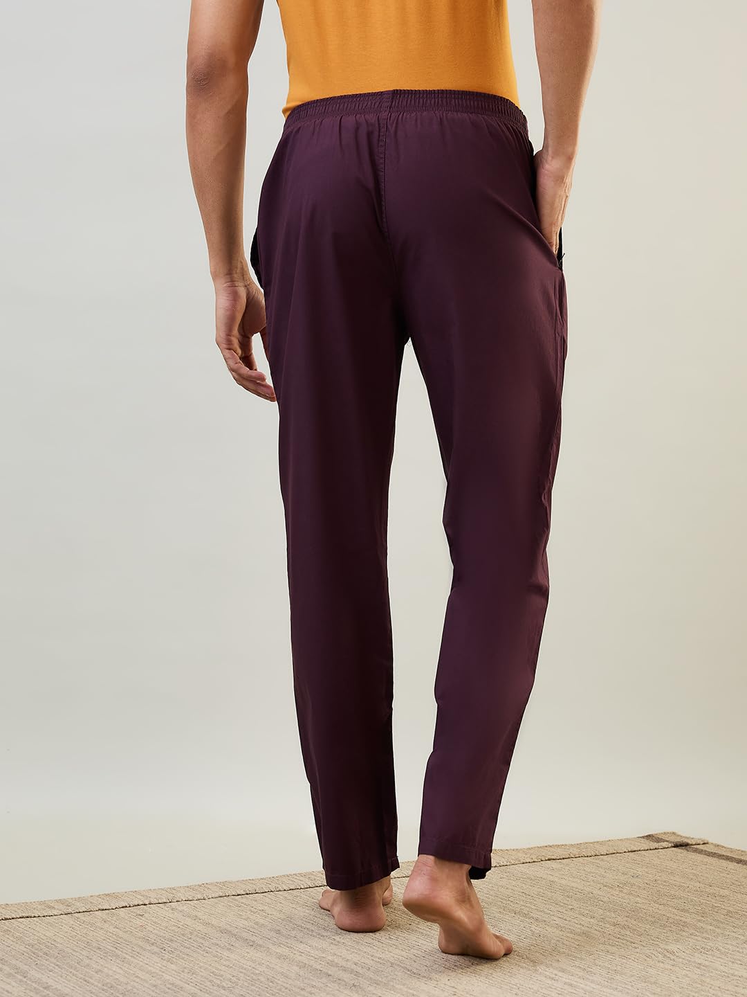 Raymond SleepZ Men Regular Fit Solid Pattern Pure Cotton Pyjama Dark Maroon