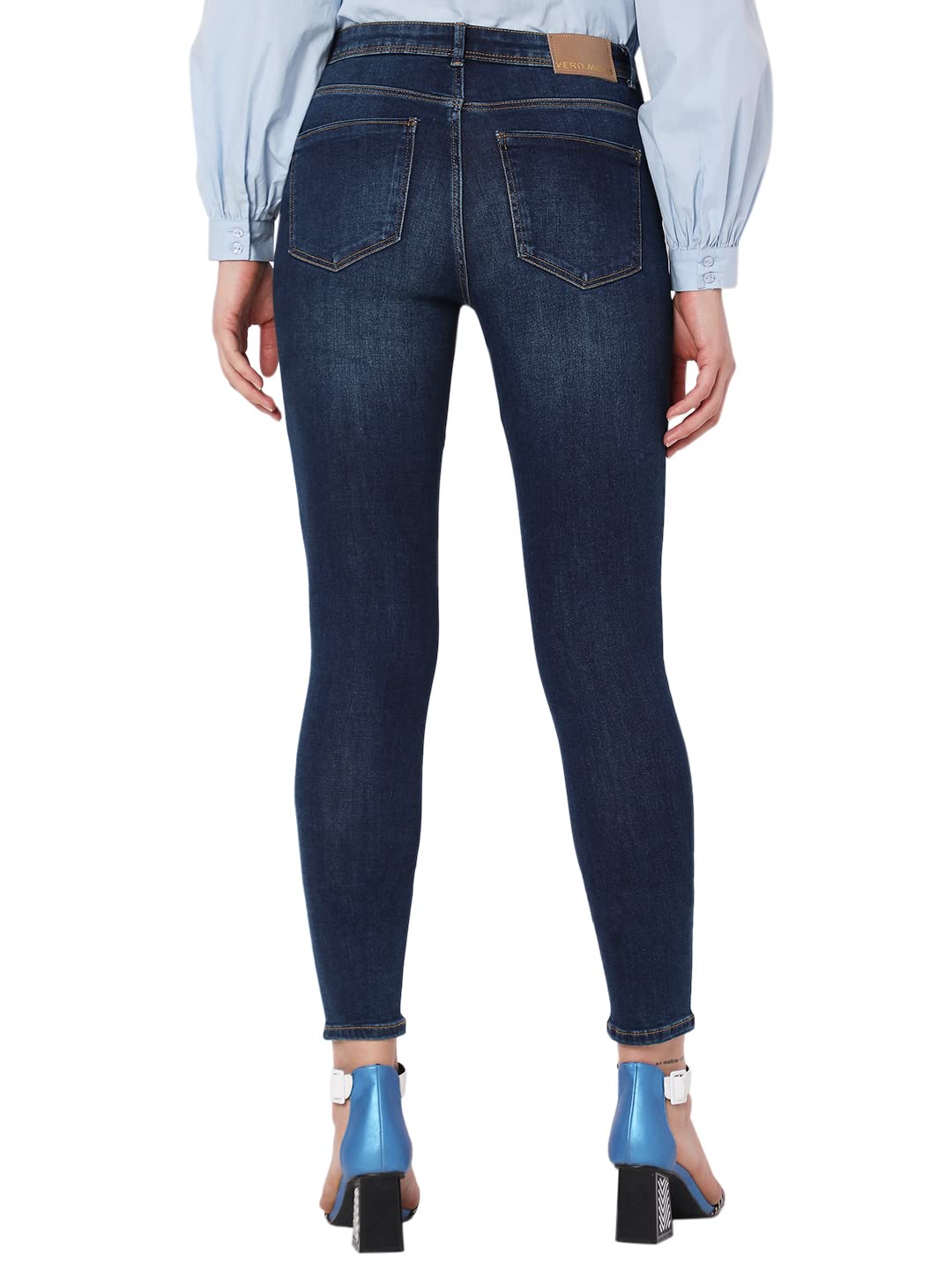 VERO MODA Women's Skinny Fit Blue Classic Jeans_28