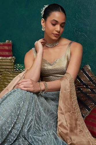 Soch Women Gold Tussar Zari Woven Blouse