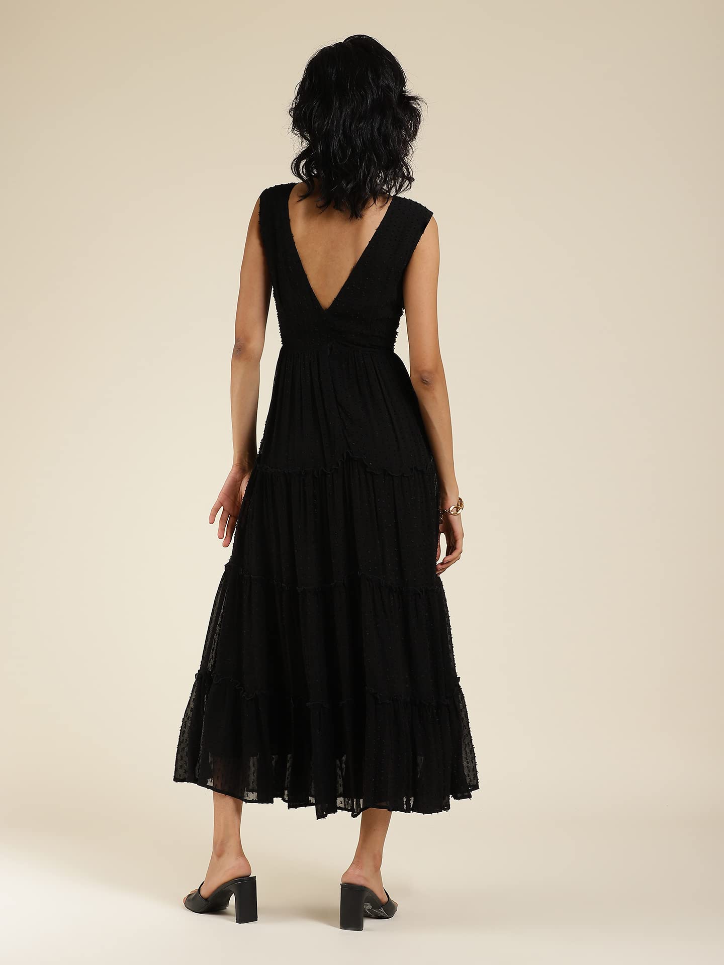 Label RITU KUMAR Women's Maxi Dress LDRVGT01N29386796-BLACK-M