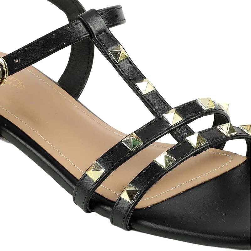 tresmode SUD Black Women's Dress Block Heel Sandals in Size 7 UK / 40 EU