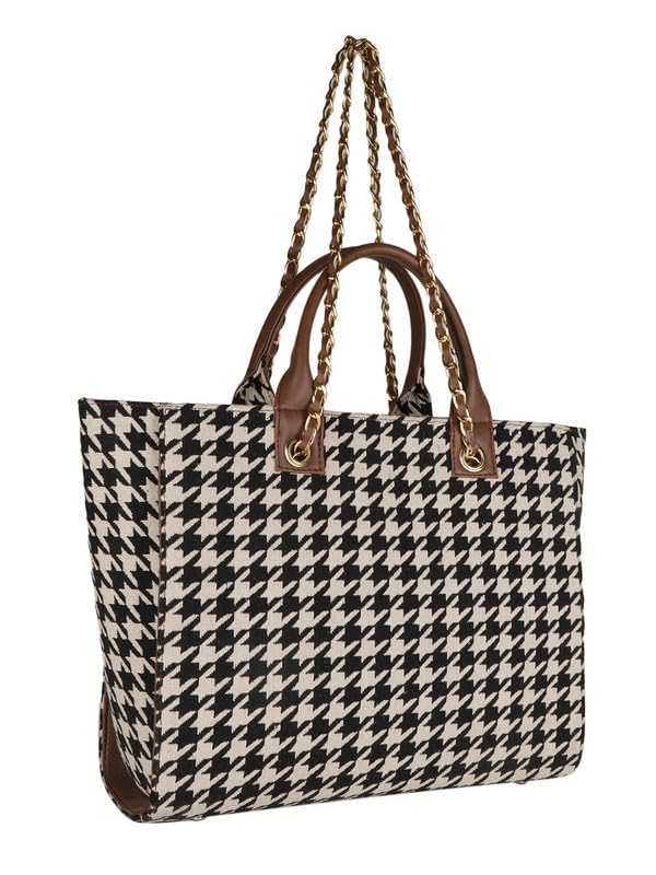 MINI WESST Women's Beautiful Brown Graphic Fabric Tote Bag