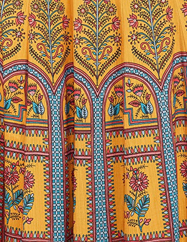 BIBA Polyester Contemporary Skirt (Twirl TR16370_Yellow_M)