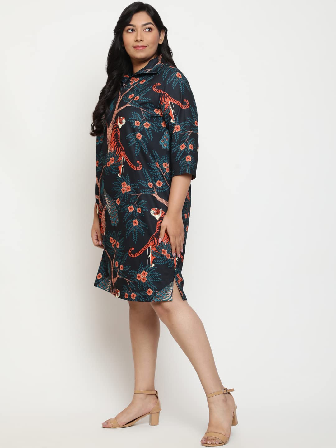 AMYDUS Plus Size Shirt Dress for Women | Smart Straight Fit | Collared Neck | Sweat Absorbing | XL to 9 XL Polo Dresses for Women