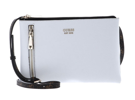 GUESS womens Naya Double Zip Crossbody, Brown, One Size US