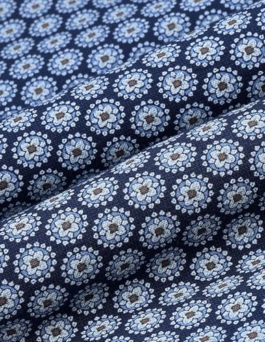 U.S.Polo Association Men's Geometric Printed Oxford Shirt (USSHTP1235_Navy_42)