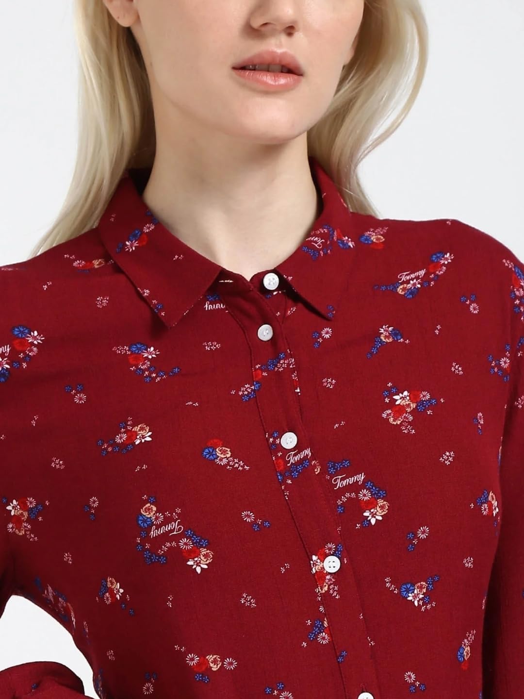 Viscose Spread Collar Shirt Dress