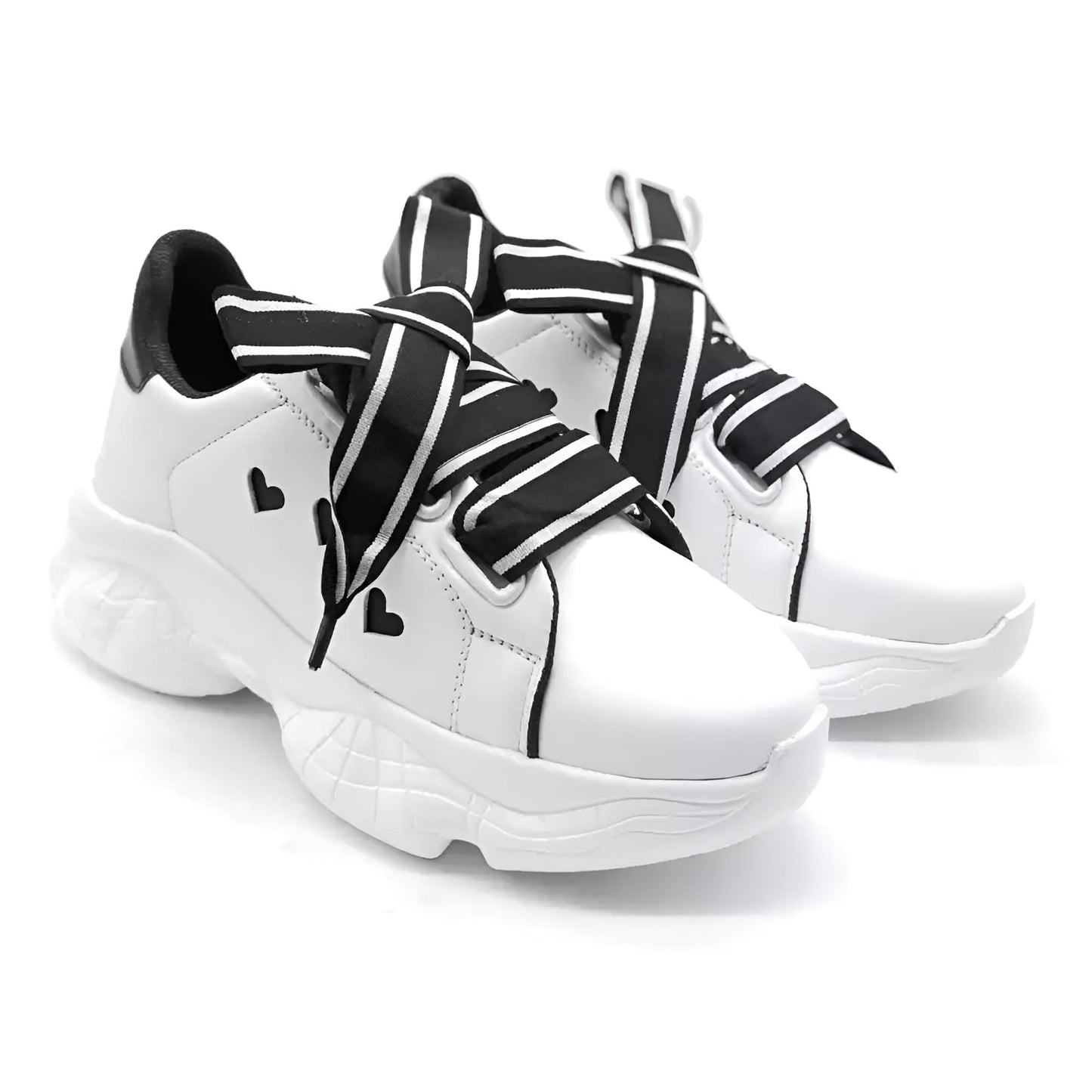 Antox Mid-Top Lace-Up Casual Sneakers Shoes for Womens (Black-36)