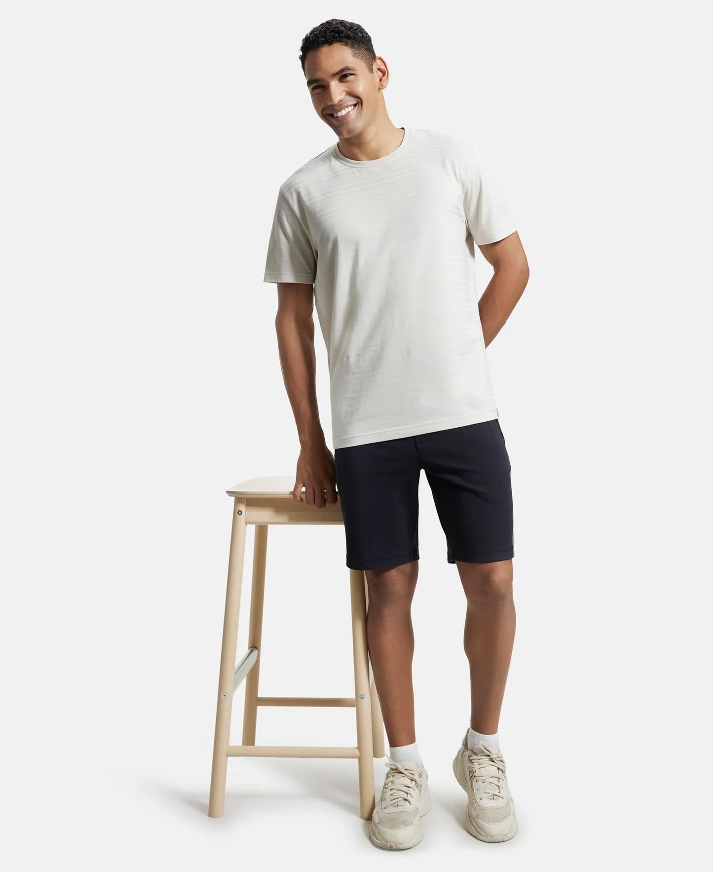 Jockey Men's Straight Fit Shorts (AM14_Black_Large)