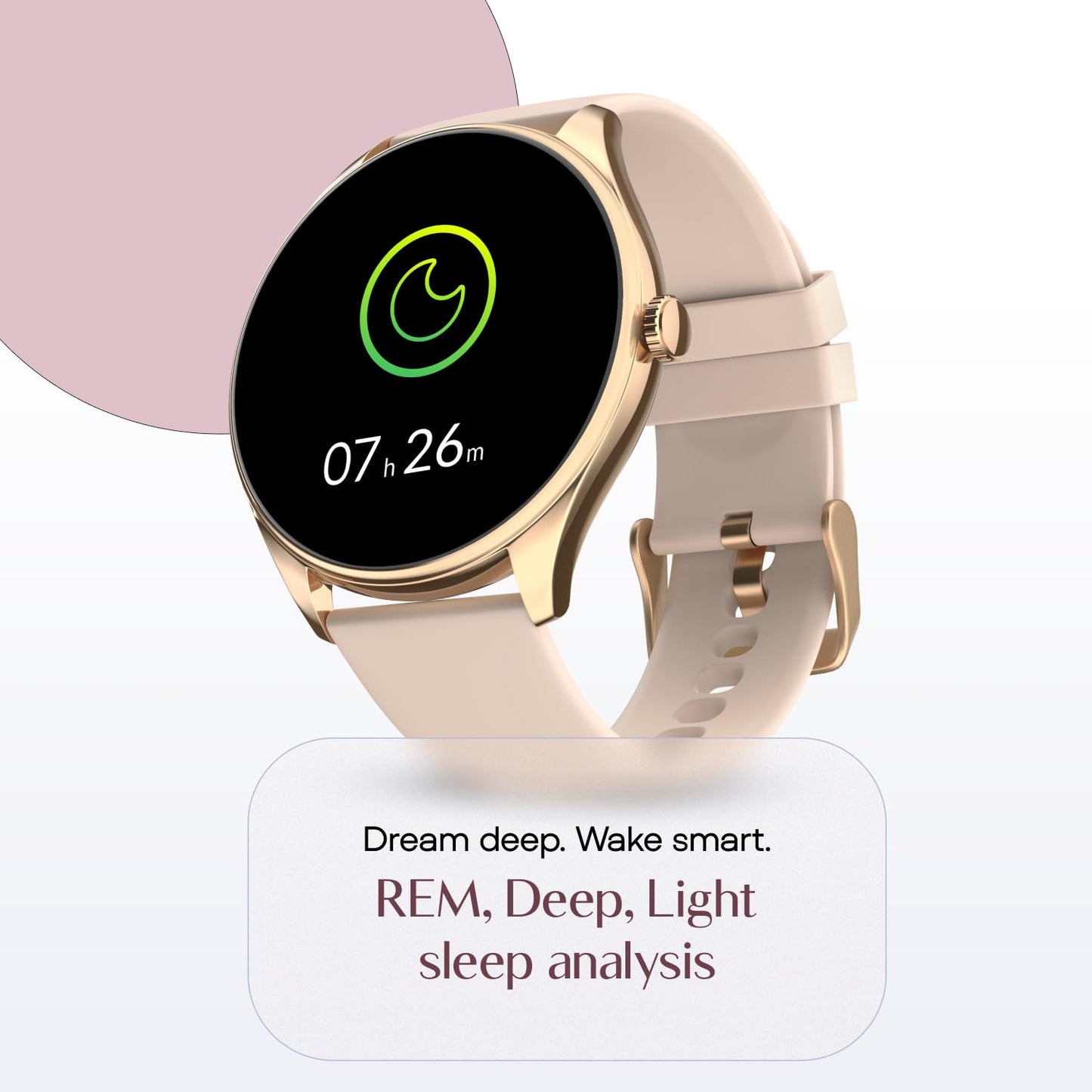 Noise Twist 2 Smart Watch with 1.43” AMOLED Screen, AI Search & Voice Assistant, Bluetooth Calling, Stainless Steel Back, 7-Day Battery, 100+ Watch Faces, Health Suite, IP68 (Rose Pink)