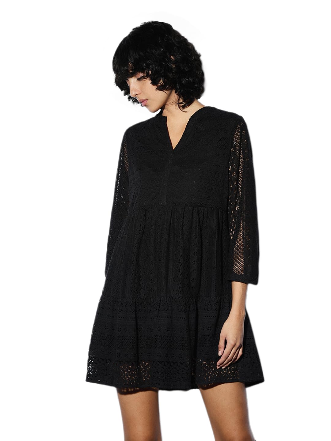 ONLY Women Black Fit and Flare Mini Dress