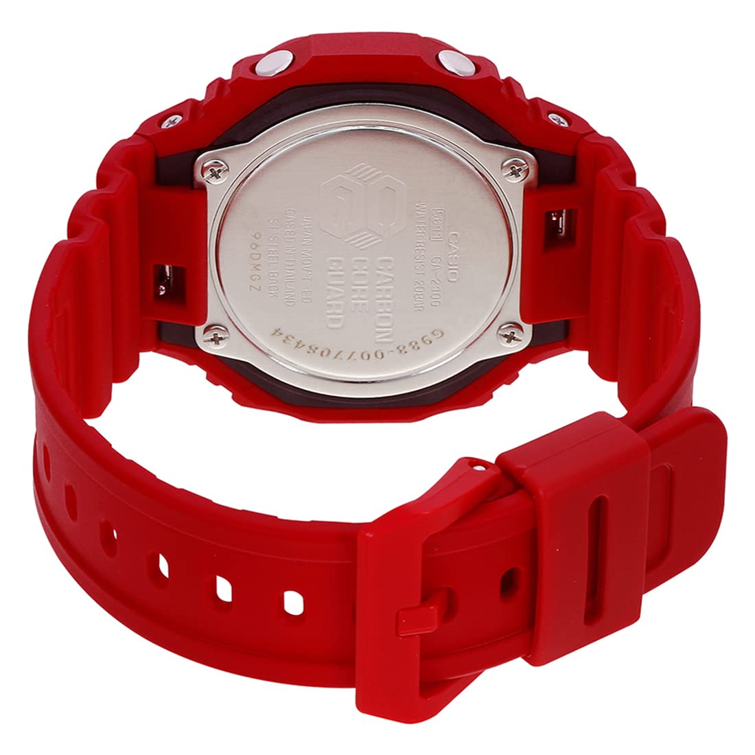 Casio G-Shock GA-2100-4ADR Analog-Digital Red Dial Men Watch Red Resin Strap (G988)