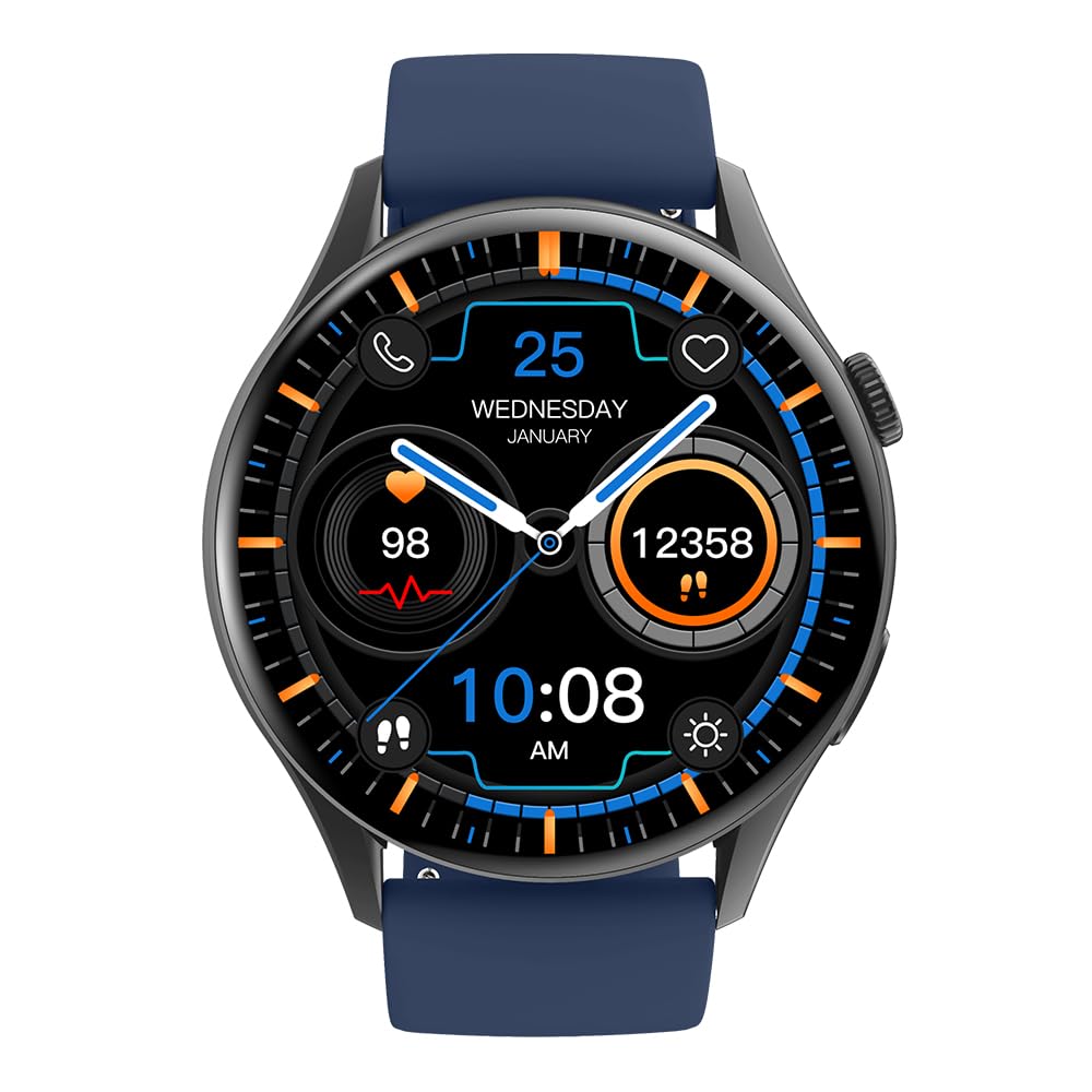 Timex FitGen 1.43" Round AMOLED Smartwatch with 466x466 Pixel Resolution|Single Sync Bluetooth Calling|Rotating Crown| Metallic Body|AI Voice Assist|100+ Sports Modes|Upto 7 Days Battery(Normal Usage)